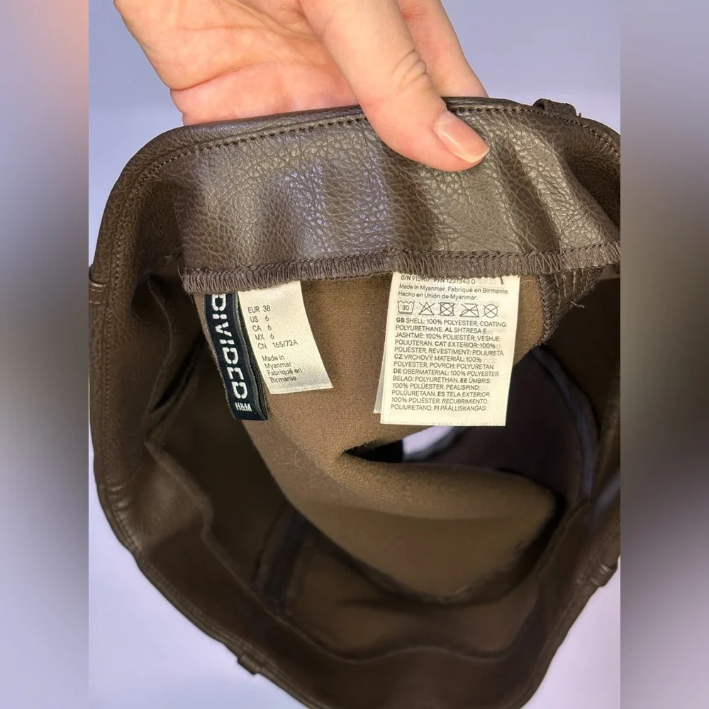 SOLD Chocolate Brown Vegan Leather Microskirt - Picture 3 of 5